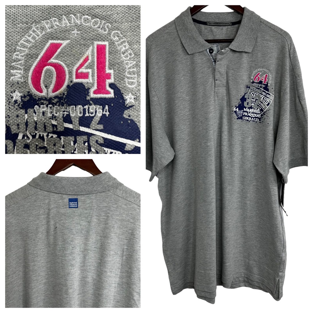 Vintage Marithe Francois Girbaud Polo Size XL Gray Streetwear Y2K NWT DEADSTOCK